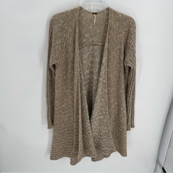 free people Women’s Oversized Open Cardigan  sweater size small Oatmeal - Picture 10 of 10